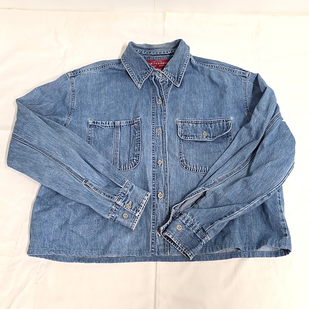 Y2k Limited Jeans Denim Shirt Womens Small Blue Long Sleeve Button Up Classic